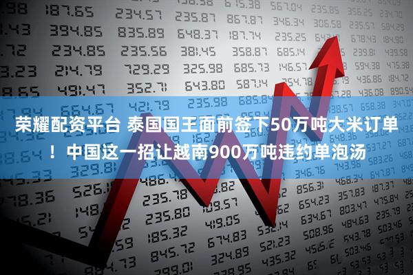 荣耀配资平台 泰国国王面前签下50万吨大米订单！中国这一招让越南900万吨违约单泡汤